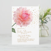 Schöne Aquarell Blume Kinderdusche Einladung (Stehend Vorderseite)