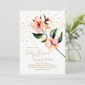 Schöne Aquarell Blume Kinderdusche Einladung (Stehend Vorderseite)