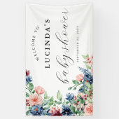 Schöne Aquarell Blumen & Grünpflanzen Kinderdusche Banner (Vertikal)