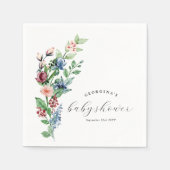 Schöne Aquarell Blumen & Grünpflanzen Kinderdusche Serviette (Vorderseite)