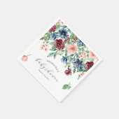 Schöne Aquarell Blumen & Grünpflanzen Kinderdusche Serviette (Ecke)