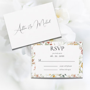 Schöne Aquarell-Blumen Modern RSVP Karte