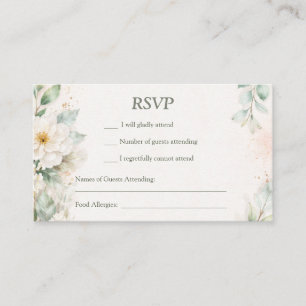 Schöne Aquarell-Blumen RSVP Visitenkarte