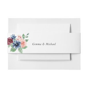 Schöne Aquarell-Blumen- und Grün-Hochzeit Einladungsbanderole