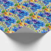 Schöne Aquarell. Blumengarten Geschenkpapier (Ecke)