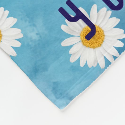 Schöne Aquarell-Daisy-Monogram-Fleece Fleecedecke (Ecke)