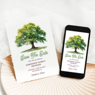 Schöne Aquarell-Eichen-Familientreffen Save The Date