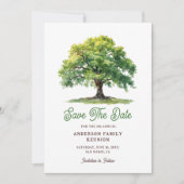 Schöne Aquarell-Eichen-Familientreffen  Save The Date (Vorderseite)