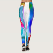 Schöne Aquarell-Frau Leggings (Rückseite)