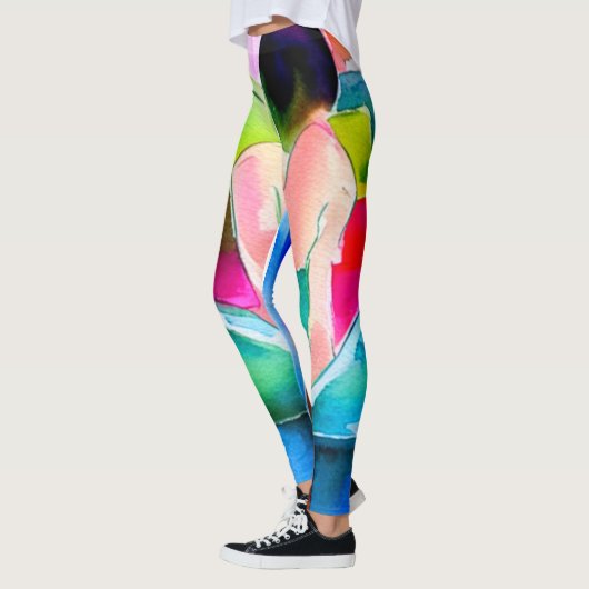 Schöne Aquarell-Frau Leggings (Links)