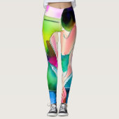 Schöne Aquarell-Frau Leggings (Vorderseite)