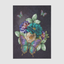 Schöne Aquarell-Gartenblumen-Dekupage