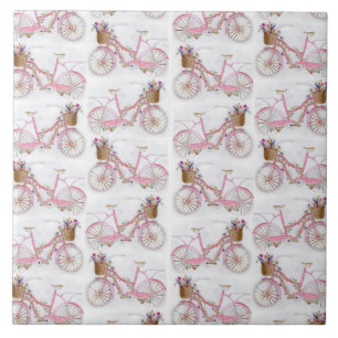 Schöne Aquarell-Handmalerei vintage Fahrrad Fliese