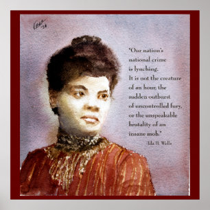 Schöne Aquarell-Ikone Ida B Wells & Zitat-Porträt Poster