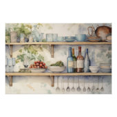 Schöne Aquarell Küchenschränke Geschirr Flasche Poster (Vorderseite)