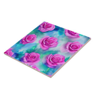 Schöne Aquarell-Moderne-Rosen-Kollektion Fliese
