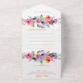 Schöne Aquarell Pink Blume Kinderdusche All In One Einladung (Außenbereich)