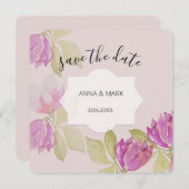 Schöne Aquarell Rosa Blume Handgemalt (Vorne/Hinten)