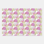 Schöne Aquarell Rosa Blume Handgemalt Geschenkpapier Set (Vorderseite)