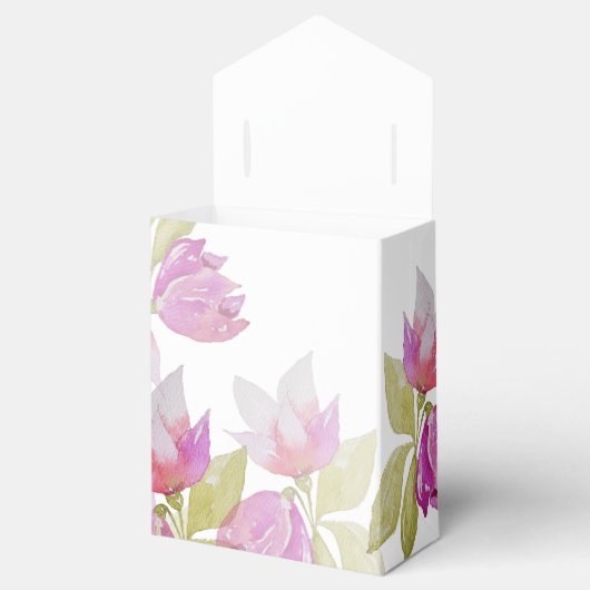 Schöne Aquarell Rosa Blume Handgemalt Geschenkschachtel