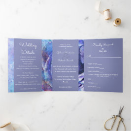 Schöne Aquarell-Rose Dreifach Gefaltete Einladung