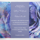 Schöne Aquarell-Rose Dreifach Gefaltete Einladung (Innenseite Mitte)