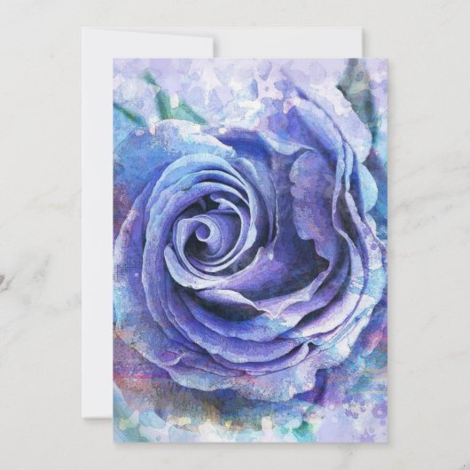 Schöne Aquarell-Rose Einladung (Rückseite)