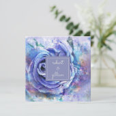 Schöne Aquarell-Rose Einladung (Stehend Vorderseite)