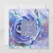 Schöne Aquarell-Rose Einladung (Vorderseite)