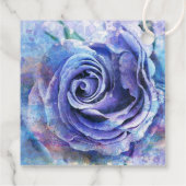 Schöne Aquarell-Rose Geschenkanhänger (Rückseite)