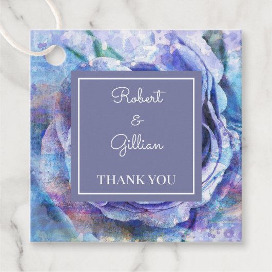 Schöne Aquarell-Rose Geschenkanhänger (Vorderseite)