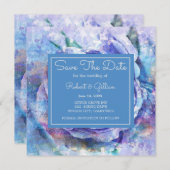 Schöne Aquarell-Rose Save The Date (Vorne/Hinten)