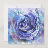 Schöne Aquarell-Rose Save The Date (Rückseite)