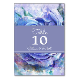 Schöne Aquarell-Rose Tischnummer