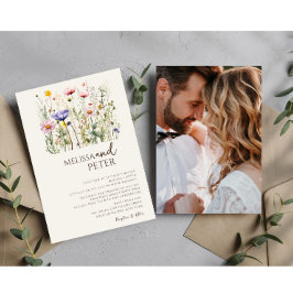 Schöne Aquarell Wildblume Botanica Foto Einladung