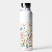 Schöne Aquarell Wildblume Garten Trinkflasche (Rechts)