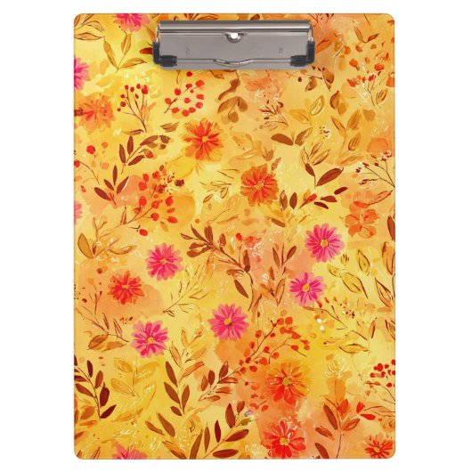 Schöne Aquarell-Wildblumen Klemmbrett (Vorderseite)