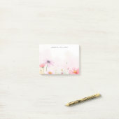 Schöne Aquarell-Wildblumenwiese Post-it Klebezettel (Auf Schreibtisch)