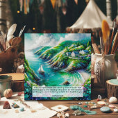 Schöne Aquarellbahn Küste Segelboot Ostern Feiertagskarte