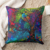 Schöne Aquarellbaum Kissen (Decke)