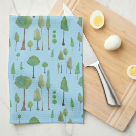 Schöne Aquarellbäume Geschirrtuch