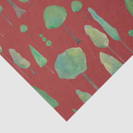 Schöne Aquarellbäume Seidenpapier (Detail)