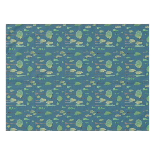 Schöne Aquarellbäume Tischdecke (Vorderseite (Horizontal))