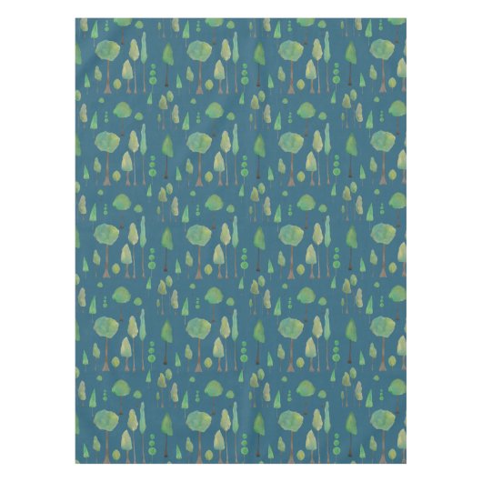 Schöne Aquarellbäume Tischdecke (Vorderseite)