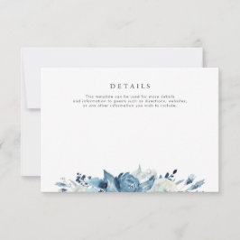 Schöne Aquarellblau Blumenzettel RSVP Karte