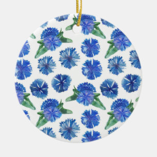 Schöne Aquarellblau Cornflowers Keramik Ornament