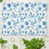 Schöne Aquarellblauen Kornblumen Geschirrtuch (Gefaltet)