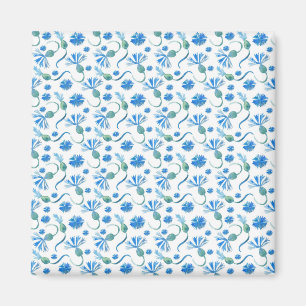 Schöne Aquarellblauen Kornblumen Magnet