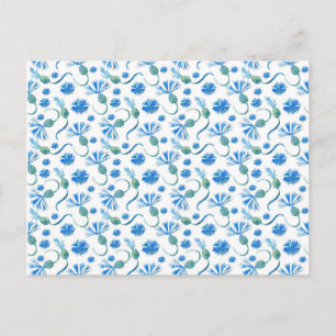 Schöne Aquarellblauen Kornblumen Postkarte