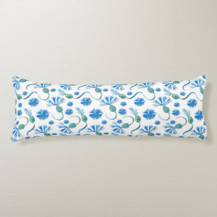 Schöne Aquarellblauen Kornblumen Seitenschläferkissen
